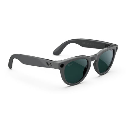 Ray-Ban Meta Headliner Gen 2 - Shiny Asteroid Grey frame with Clear Emerald lenses, angle 2