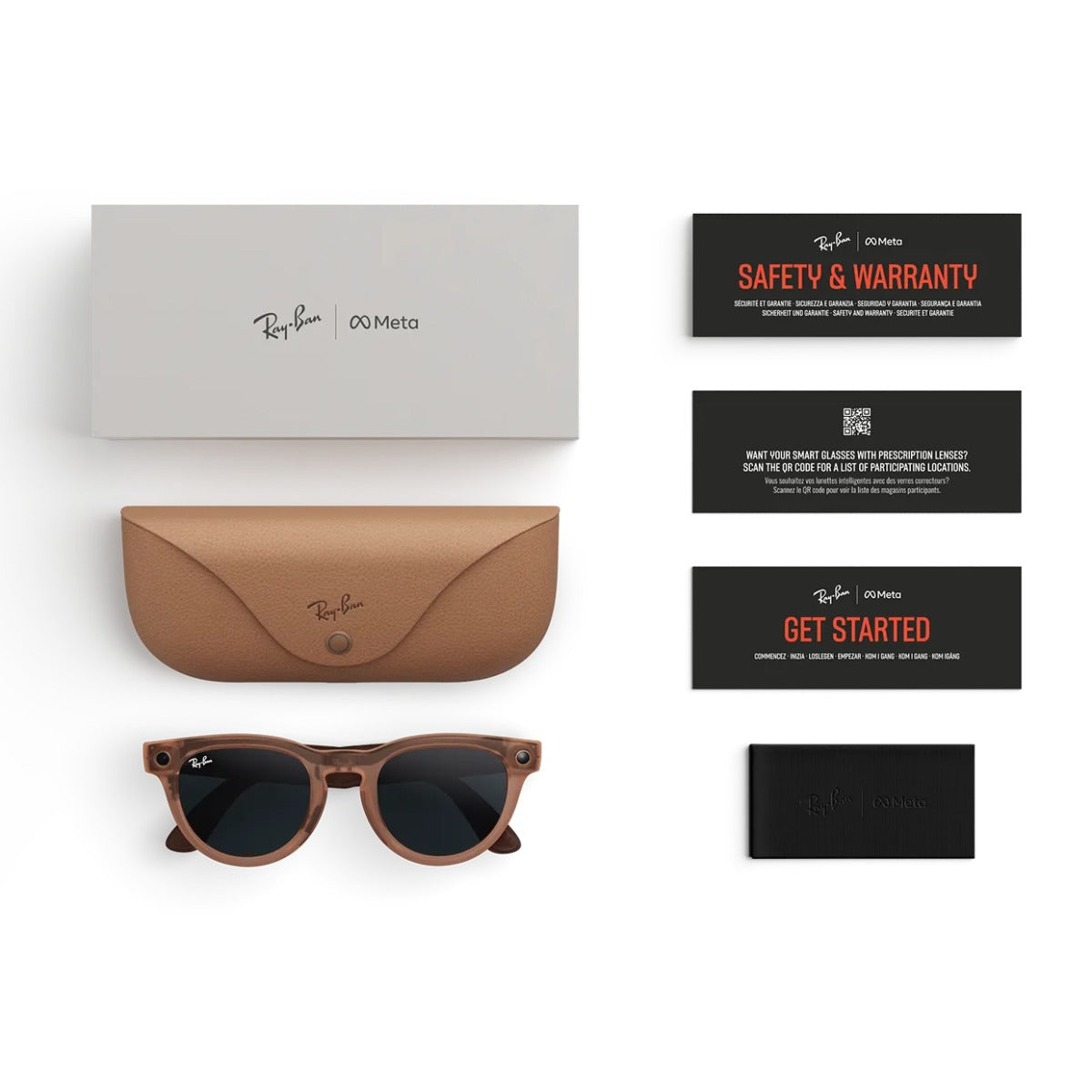 Ray-Ban Meta Headliner Gen 2 - Matte Peach frame with Clear Grey lenses, angle 5