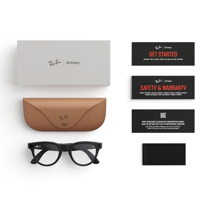 Ray-Ban Meta Headliner Gen 2 - Shiny Black frame with Clear lenses, angle 4