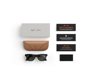 Ray-Ban Meta Wayfarer Gen 1 Matte Black/Graphite Green Transitions - items included