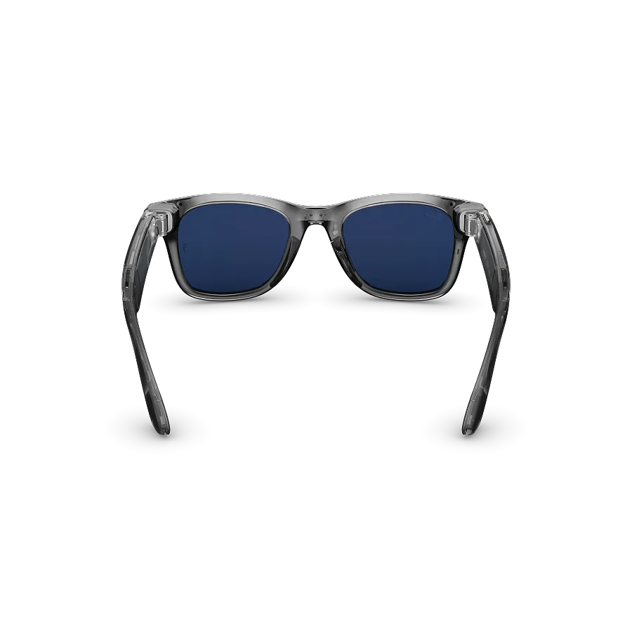 Ray-Ban Meta Wayfarer Gen 2 Shiny Transparent Grey/Sapphire Transitions - rear view
